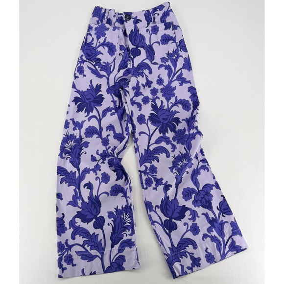 Maeve by Anthropologie Pants - Maeve Anthropologie The Colette Floral Damask Wide Leg Pants 25 Purple Excellent